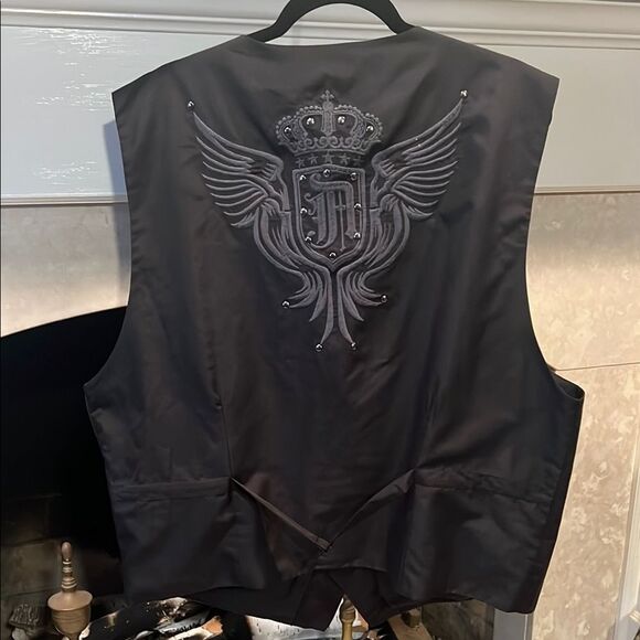 Abalanche Authentic Black Embroidered Vest - Picture 4 of 6